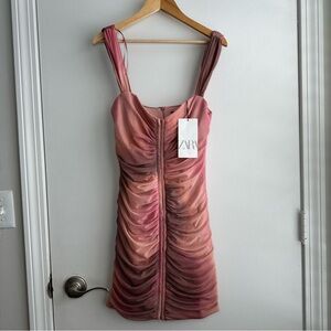 Zara Blush Ruched Mini Dress